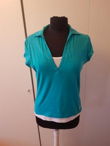 Turquoize/wit Zara shirtje met kraagje - maat L

 beschikbaar voor biedingen