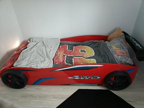 1 persoons raceauto bed incl. Verlichting, Kinderen en Baby's, Kinderkamer | Bedden, Zo goed als nieuw, 180 cm of meer, 85 tot 100 cm