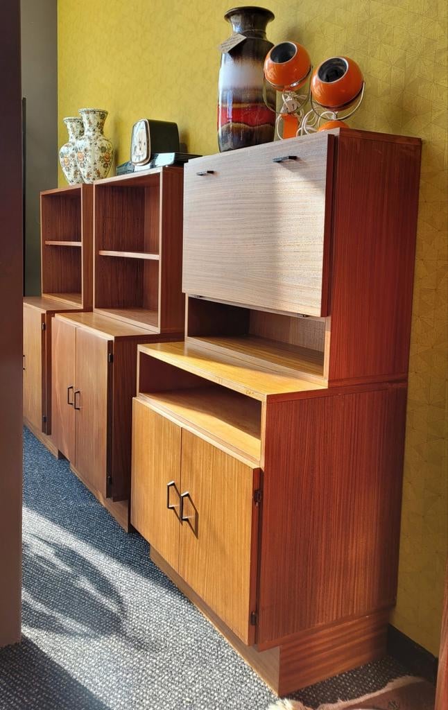 Vintage elementen kast wall system, Huis en Inrichting, Kasten | Wandmeubels, Ophalen, 25 tot 50 cm, Minder dan 150 cm