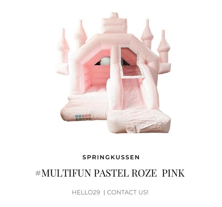 SPRINGKUSSEN PASTEL ROZE TE HUUR/VERHUUR/HUREN!, Hobby en Vrije tijd, Feestartikelen | Verhuur, Zo goed als nieuw, Overige, Ophalen