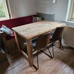Steigerhouten Tafel met Keukenbank, Ophalen, Gebruikt, Stoer, 100 tot 150 cm