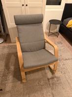 Ikea Poang Fauteuil eiken met antraciet kussen, Huis en Inrichting, Fauteuils, Ophalen, Zo goed als nieuw, 50 tot 75 cm