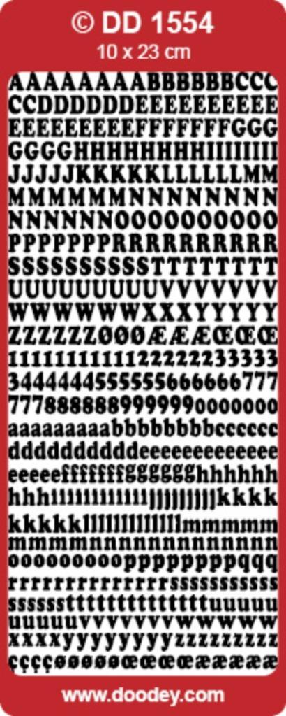 Doodey DD 1554 letters & cijfers zilver stickervel, Hobby en Vrije tijd, Stickers en Plaatjes, Nieuw, Sticker, Ophalen of Verzenden