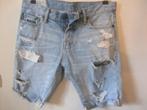 Korte spijkerbroek, used jeans maat 30 Abercrombie & Fitch, Blauw, W32 (confectie 46) of kleiner, Ophalen of Verzenden, Zo goed als nieuw