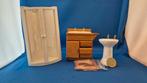 Poppenhuis Badkamer Set - Spiegel, Douche, Wastafel, Ophalen of Verzenden, Gebruikt, Sanitair