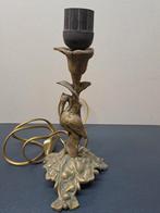 Schemerlamp. Kandelaar Messing/brons met staande ooievaar, Antiek en Kunst, Ophalen of Verzenden