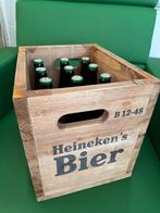 DEN HAAG: HOUTEN HEINEKEN KRAT + 12 klassieke bruine flesjes, Ophalen, Nieuw, Flesje(s), Heineken