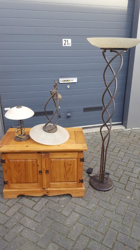 DEA Italy lampenset, 3 design lampen in dezelfde stijl. S7, Huis en Inrichting, Lampen | Vloerlampen, Gebruikt, Glas, Ophalen of Verzenden