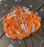 Ginger Curly locks dreads set met lichtblauwe accenten, Ophalen of Verzenden, Zo goed als nieuw, Blauw, Steen of Mineraal