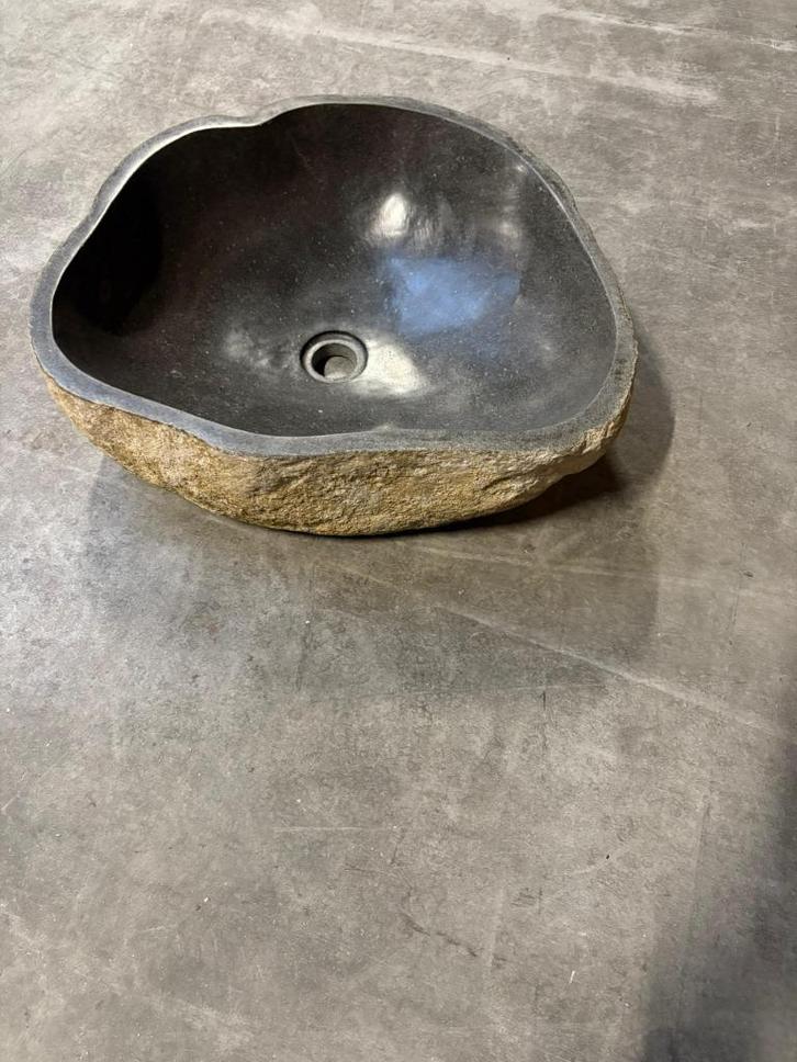 Rivierstenen waskom, Huis en Inrichting, Badkamer | Badkamermeubels, Zo goed als nieuw, Overige typen, Minder dan 100 cm, 50 tot 100 cm