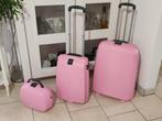 Roze Style 3-delige set: check-in, handbagage en beautycase, Sieraden, Tassen en Uiterlijk, Koffers, Gebruikt, Hard kunststof