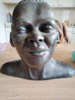 Vintage afrikaans gipsen buste beeld, 14/8/1998, Ophalen of Verzenden