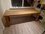 Eiken Houten tafel 218 x 80, Huis en Inrichting, Ophalen, Gebruikt, Eikenhout, 200 cm of meer