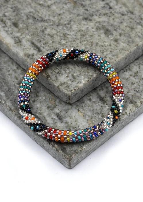 Glaskralen armband - gandaki - RB294, Sieraden, Tassen en Uiterlijk, Armbanden, Nieuw, Overige materialen, Overige kleuren, Verzenden