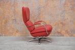ZGANieuw! rode leren Leolux Formi design draaifauteuil, Huis en Inrichting, Fauteuils, Leolux, Leolux, Design, 75 tot 100 cm