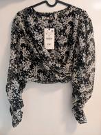 Nieuwe top / blouse zwart-wit bloemenpatroon. Zara. Maat M., Maat 38/40 (M), Nieuw, Ophalen of Verzenden, Wit