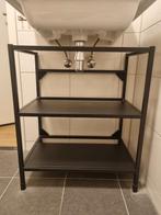 Zwart wastafelmeubel met 2 planken, Huis en Inrichting, Badkamer | Badkamermeubels, Ophalen, Gebruikt, 50 tot 100 cm, Minder dan 100 cm