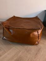 Leren poef cognackleur, Ophalen of Verzenden, Gebruikt