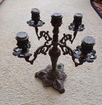 Antieke kandelaar 4 armig plus 1 kaars in het midden, Antiek en Kunst, Antiek | Kandelaars, Ophalen of Verzenden, Koper of Brons