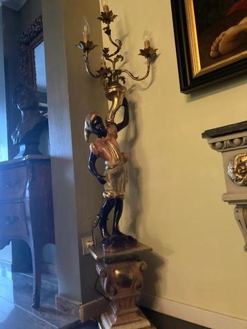 Geweldige blackamoor lamp polychroom beschikbaar voor biedingen
