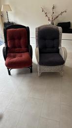 2 rotan stoelen, Huis en Inrichting, Stoelen, Ophalen, Gebruikt, Twee, Bruin