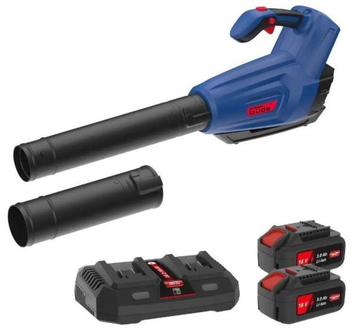 Gude LB 36-302-30 Sterke Accu bladblazer + 2 accu's/Lader!!, Tuin en Terras, Bladblazers, Nieuw, Handgedragen, Accu, Ophalen of Verzenden