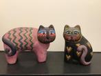 Stel handbeschilderde kleikatten, Ophalen of Verzenden