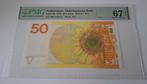50 Gulden Zonnebloem 1982 PMG 67, Postzegels en Munten, Bankbiljetten | Nederland, Verzenden, 50 gulden, Setje