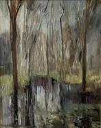 W. Vaarzon Morel - Schilderij - Boslandschap met vijver, Ophalen of Verzenden