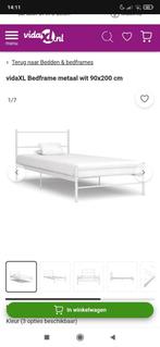 Bedframe metaal wit VidaXL nieuw. WD-18., Ophalen, 90 cm, Eenpersoons, Overige typen