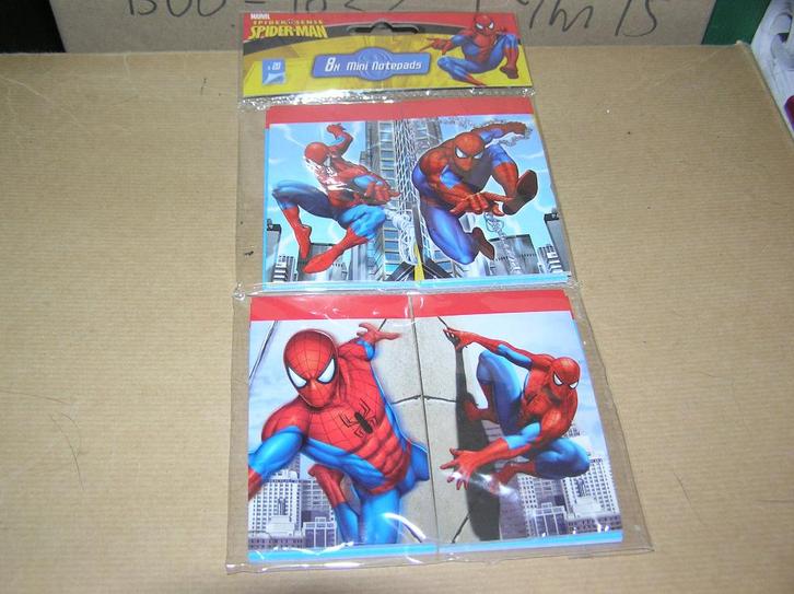  Spiderman mininoteblocks nieuw, Verzamelen, Stripfiguren, Nieuw, Gebruiksvoorwerp, Superheld, Ophalen of Verzenden