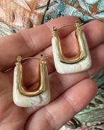 & Other Stories Oorbellen - Marmer Wit/Goud, Sieraden, Tassen en Uiterlijk, Hangers, Wit, Ophalen of Verzenden, Zo goed als nieuw