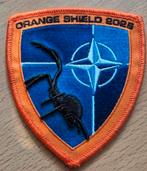 Patch Orange Shield Nato 2025 Navo Summit, Ophalen of Verzenden, Luchtmacht, Nederland, Embleem of Badge