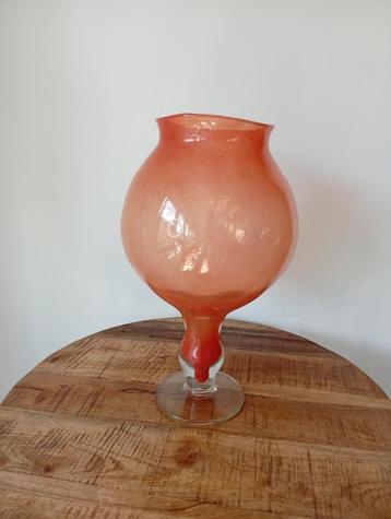 Prachtige XL mondgeblazen vaas oranje/rood in de massa jr'50 beschikbaar voor biedingen