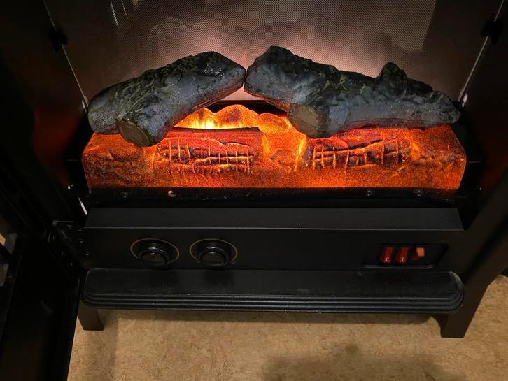 Elektrische Haard met Hout Effect, Huis en Inrichting, Kachels, Zo goed als nieuw, Vrijstaand, Overige soorten, Elektrisch, Ophalen