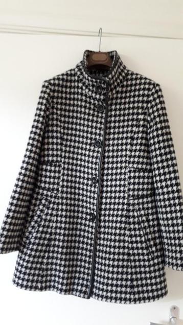 Coat wol Milo zwrt/wit mt 38 beschikbaar voor biedingen