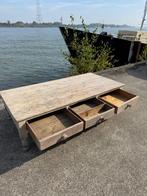 Rustieke houten salontafel, Huis en Inrichting, Tafels | Salontafels, Ophalen, Gebruikt, 100 tot 150 cm, 50 tot 100 cm