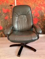 Lederen donkergroene relax fauteuil ., Gebruikt, Leer, Ophalen