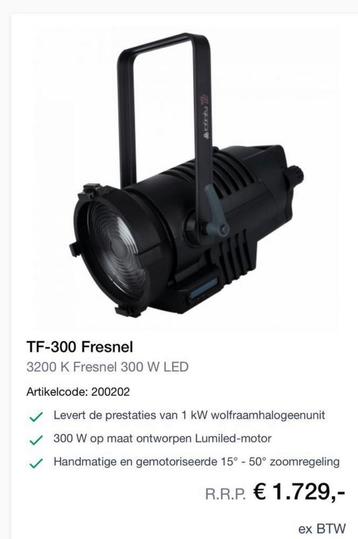 Theaterlamp TF-300 Fresnel 3200 K Fresnel 300 W LED beschikbaar voor biedingen