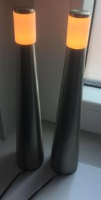 Tafellampen RVS, staand, klein, 2 stuks - DESIGN, Ophalen of Verzenden, Modern, Minder dan 50 cm, Metaal
