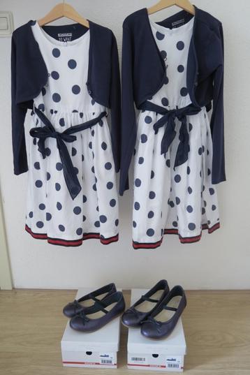 Balloon jurk bolero bruidsmeisje communie 140 wit blauw ZGAN beschikbaar voor biedingen