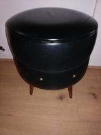 Vintage poef, Ophalen, Minder dan 50 cm, Gebruikt, Rond