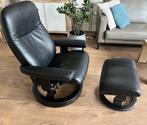Stressless Garda relaxstoel met hocker zgan, Huis en Inrichting, Ophalen, Gebruikt, Minder dan 75 cm, Leer