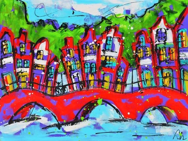 Liz, 'Schots en Scheef', Antiek en Kunst, Kunst | Schilderijen | Modern, Ophalen of Verzenden