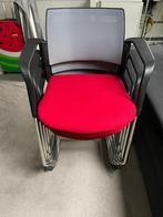 4 Kantoorstoelen - Zwart/Rood - Goede Staat, Huis en Inrichting, Stoelen, Ophalen, Zwart, Zo goed als nieuw, Vier