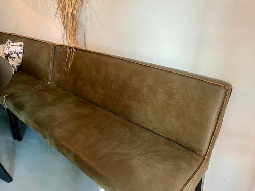 2 stuks , Be Pure Home Eetkamerbank Rodeo army, groen, Huis en Inrichting, Banken | Sofa's en Chaises Longues, Zo goed als nieuw