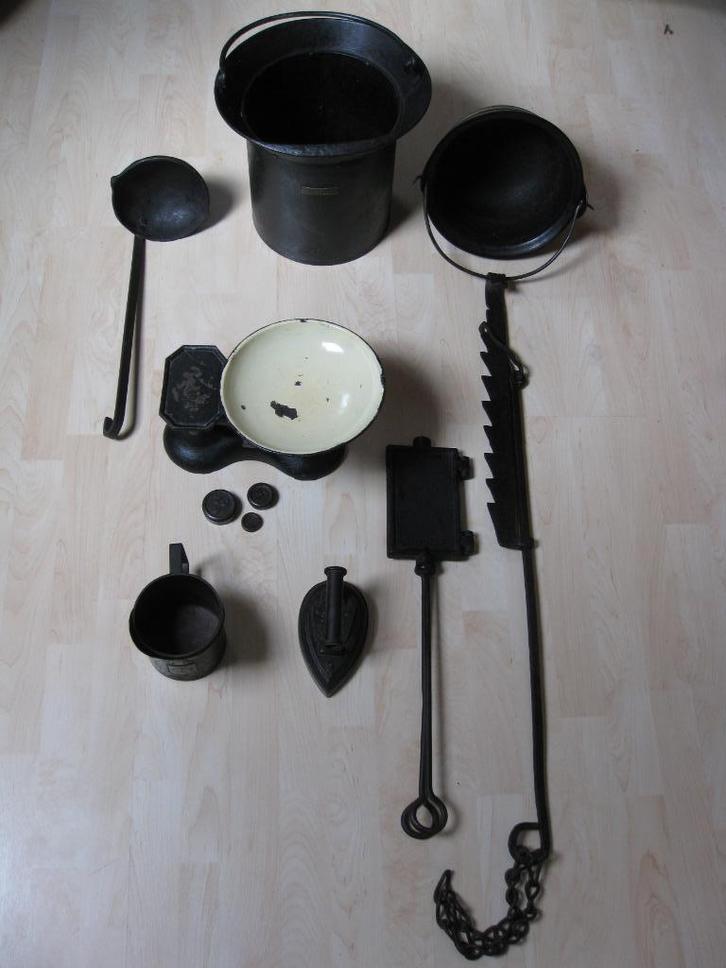 Antiek Gietijzere  kunst objecten als set, ook los te koop ., Antiek en Kunst, Antiek | Emaille, Ophalen of Verzenden