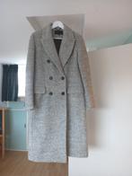 Lichtgrijs/creme gemeleerde, wollen damesmantel., Kleding | Dames, Jassen | Winter, Ophalen, Zo goed als nieuw, Maat 38/40 (M)
