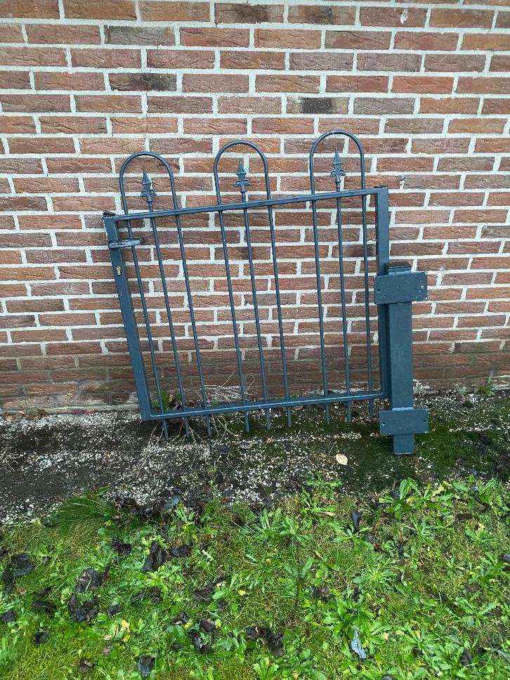 IJzeren hekwerk met poort, Tuin en Terras, Tuinhekken en Hekwerk, Gebruikt, Sierhekwerk, IJzer, Met poort, Ophalen