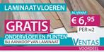 Laminaat vanaf 6,95 p/m2 inclusief ondervloer en plinten, Huis en Inrichting, Ophalen, 75 m² of meer, Nieuw, Crème